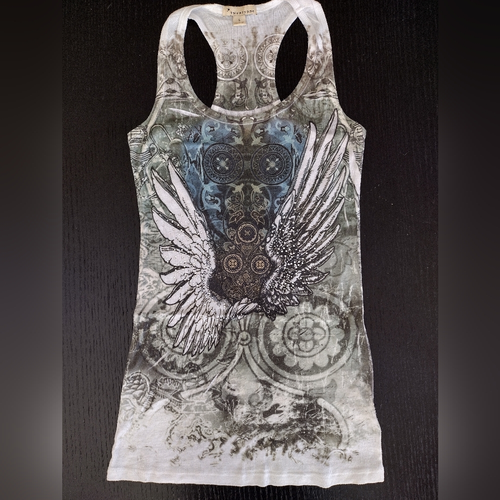 Forever 21 Womens Printed Tank Top with sequence